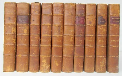 1783 CICERO 10 VOLUMES antique RARE SET leather bound