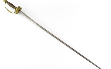 17th-18th Century French or Italian small sword rapier presenting a double edged tapering blade
