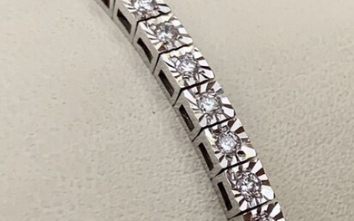 18 kt. White gold - Bracelet - 1.28 ct - Diamonds
