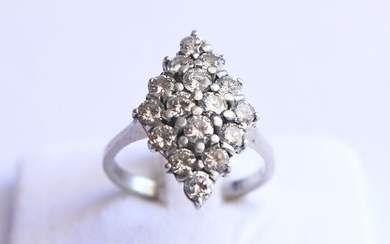 18 kt. White gold - Ring - 1.60 ct Diamond