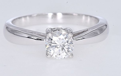 18 kt. White gold - Solitaire ring - 0.57 ct Diamond