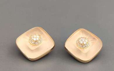 18 kt. Yellow gold - Earrings - 0.38 ct Diamond