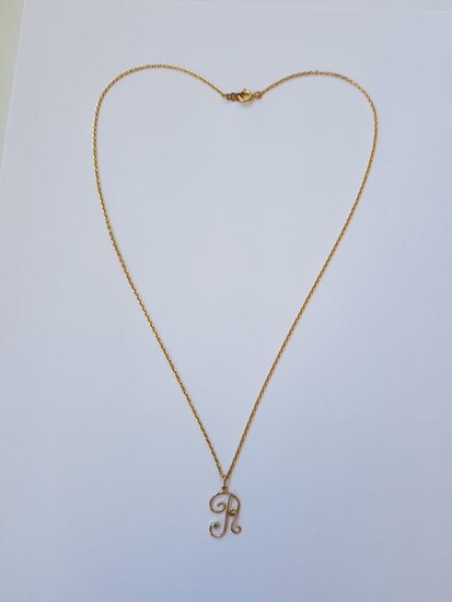 18 kt. Yellow gold - Necklace with pendant - 0.01 ct Diamond
