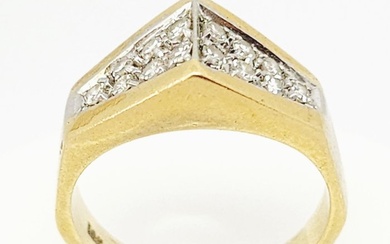 18 kt. Yellow gold - Ring - 0.30 ct Diamond - Diamonds