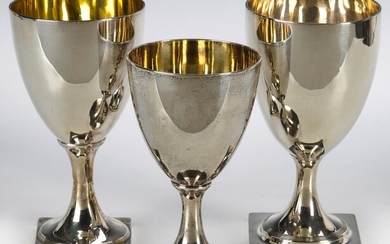 18TH AND EARLY 19TH C. BRITISH SILVER GOBLETS