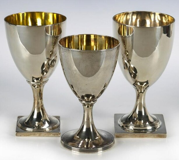18TH AND EARLY 19TH C. BRITISH SILVER GOBLETS