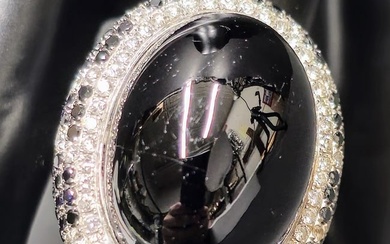 18k Designer Black Onyx & Diamond Ring