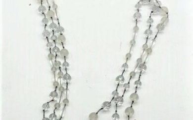 1930s Crystal and Satin Glass Flapper Beads All Faceted