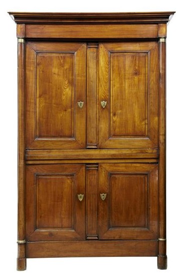 19TH CENTURY FRENCH EMPIRE FRUITWOOD ARMOIRE CUPBOARD