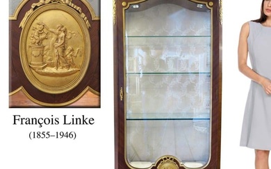 19th C LOUIS XVI-STYLE BRONZE VITRINE BY FRANCOIS LINKE