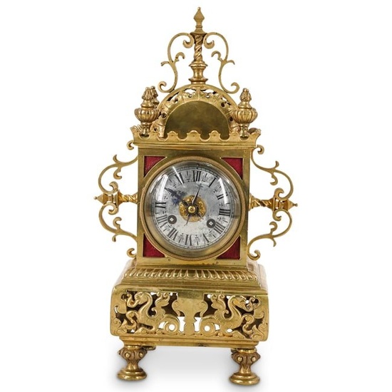 19th Cent. French Brass Mantle Clock