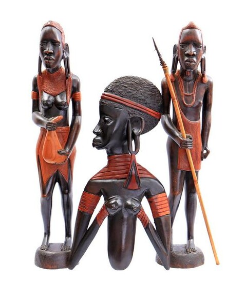 2 African wooden statues