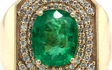 2 CT Emerald and .70 CTW Diamond Ring