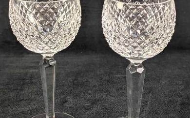 2 Waterford Crystal Alana White Wine Glasses