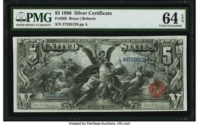 20043: Fr. 269 $5 1896 Silver Certificate PMG Choice Un