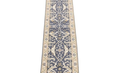 2'4 x 10'4 Hand-Knotted Indo-Turkish Oushak Carpet Runner