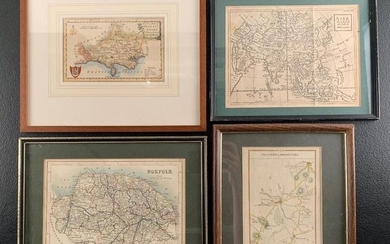 Four Small Framed Atlas Maps
