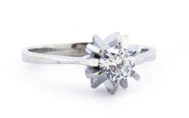Luxury Solitaire Engagement- 18 kt. White gold - Ring Diamond