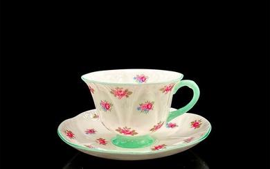 2pc Shelley England Cup and Saucer, Rosebud