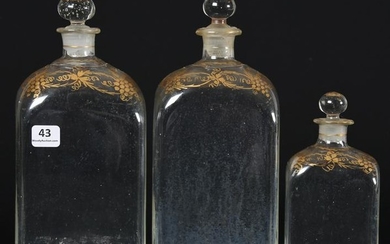 (3) Glass Apothecary Bottles