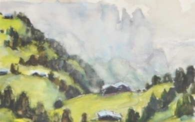 Hubert Mumelter (Bozen/Bolzano 1896 – 1981), Sciliar;Acquerello, 35,5 x 50...