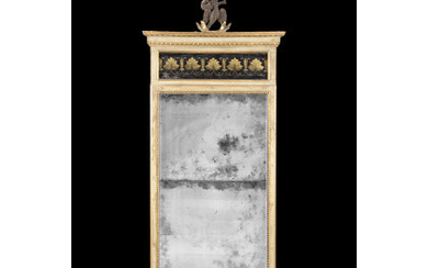 A lacquered giltwood mirror. Naples, 18th century (cm 185x70) (defects)