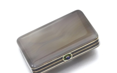 Agate, sapphire and enamel vanity case, Cartier, circa 1910