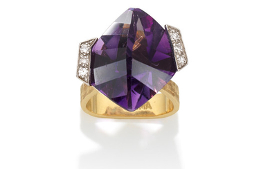 An amethyst and diamond ring,, by Grima, 1971