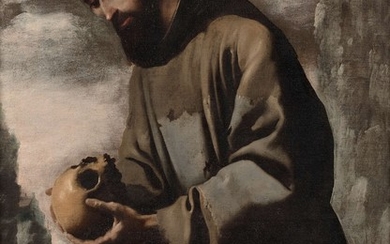 Attribué à Francisco de ZURBARÁN Fuente de Cantos, 1598 - Madrid, 1664 Saint François en méditation