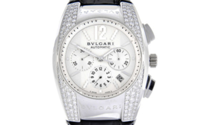 BULGARI - a gentleman's 18ct white gold Ergon chronograph wrist watch.