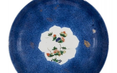 A Chinese porcelain dish, Kangxi period, painted...