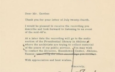 Dwight D. Eisenhower Typed Letter Signed
