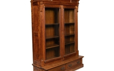 Eastlake Carved Oak Bookcase