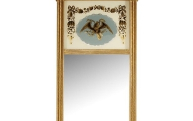 A Federal giltwood and gesso looking glass circa 1810...