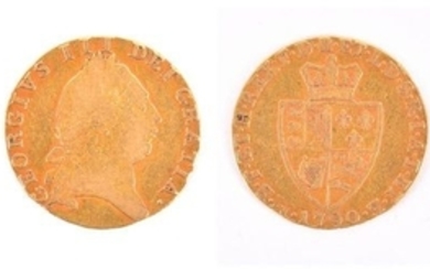 GEORGE III, 1760-1820. GUINEA, 1790 Obv: Laureate bust right. Rev: Crowned 'spade'-shaped shield. F. (1 coin)