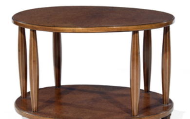 JULES LELEU (1883-1961) Table basse ovale à structure...