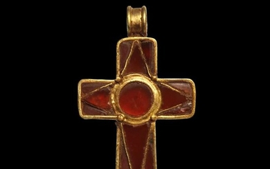 Medieval Saxon Gold and Garnet CloisonnŽ Cross, c.