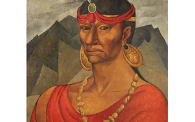 Oswaldo Guayasamn (19191999) Portrait d' Atahualpa, 1945 Oil on canvas;...
