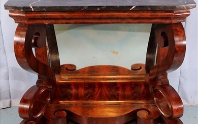 Period Empire flame mahogany pier table by Meeks