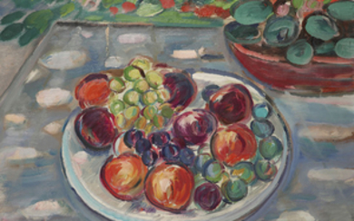 Robert Savary (1920-2000) Nature morte aux fruits Oil on canvas;...
