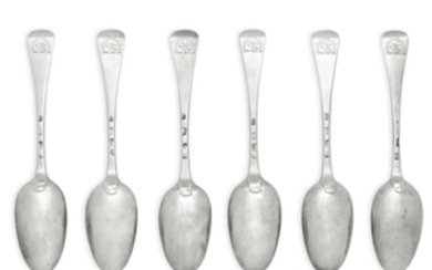 A set of six George I silver table spoons