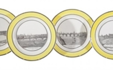 A set of six P & H Choisy pearlware plates