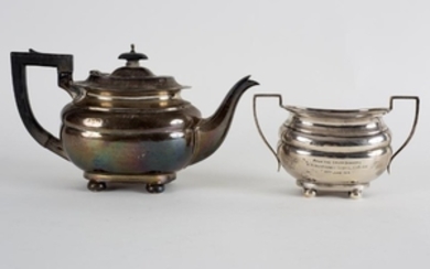 A silver part tea service, Alexander Clark