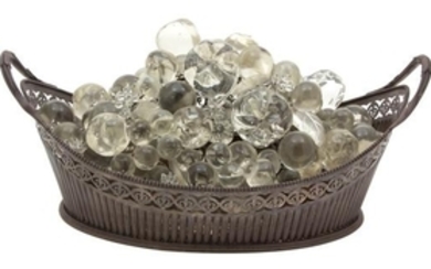 A Silver-Plate Basket Filled with Crystal Fruit