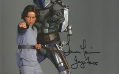 Star Wars Daniel Logan & Temuera Morrison signed authentic 10x8 colour photo. Good Condition. All signed pieces come with...
