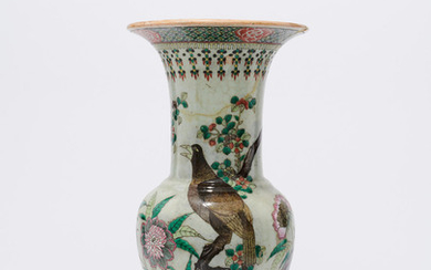 An enamelled Yen-yen vase