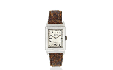 Jaeger-Lecoultre. A stainless steel manual wind reversible wristwatch