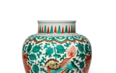 A CHINESE WUCAI JAR 19TH CENTURY Painted in colour…