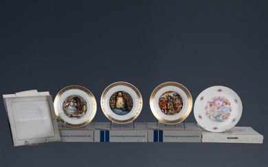 4pc Porcelain Plates, Royal Copenhagen + Royal Doulton