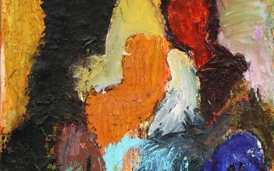 Lars Dan: Composition, 1990–91. Signed and dated on the reverse. Oil on canvas. 130×113 cm.